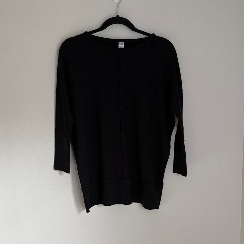 SPANX Black Crewneck Top with Smooth Finish